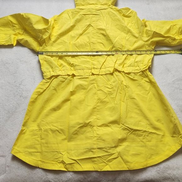 New women's J Crew perfect rain coat in Dazzling Sun yellow jacket raincoat - Picture 6 of 9